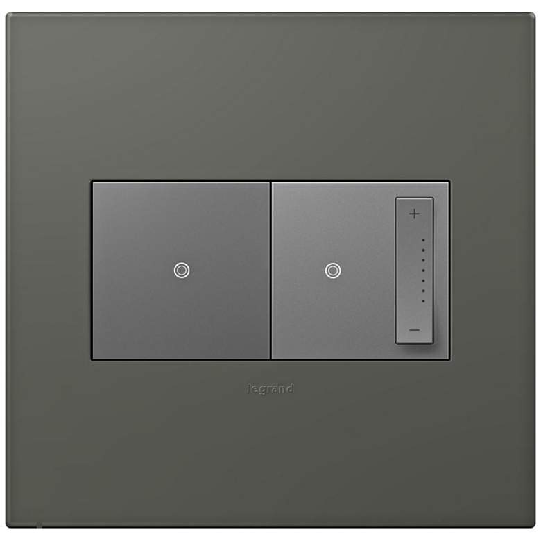 Image 1 adorne Moss Grey 2-Gang Wall Plate w/ Switch and Dimmer