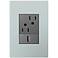 adorne Pale Blue 1-Gang+ Wall Plate w/ Outlets