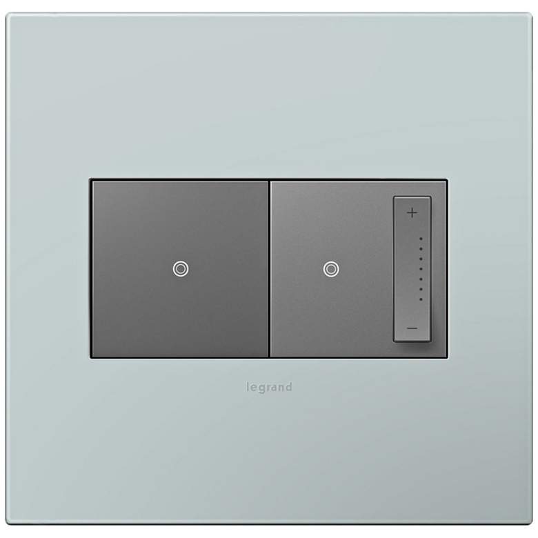 Image 1 adorne Pale Blue 2-Gang Wall Plate w/ Switch and Dimmer