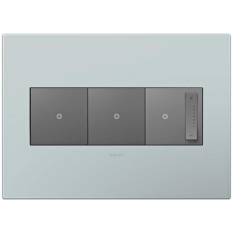 Image 1 adorne Pale Blue 3-Gang Wall Plate w/ 2 Switches and Dimmer