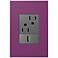 adorne Plum 1-Gang+ Wall Plate w/ Outlets