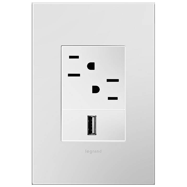 Image 1 adorne Powder White 1-Gang+ Wall Plate with Outlets