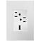 adorne Powder White 1-Gang+ Wall Plate with Outlets