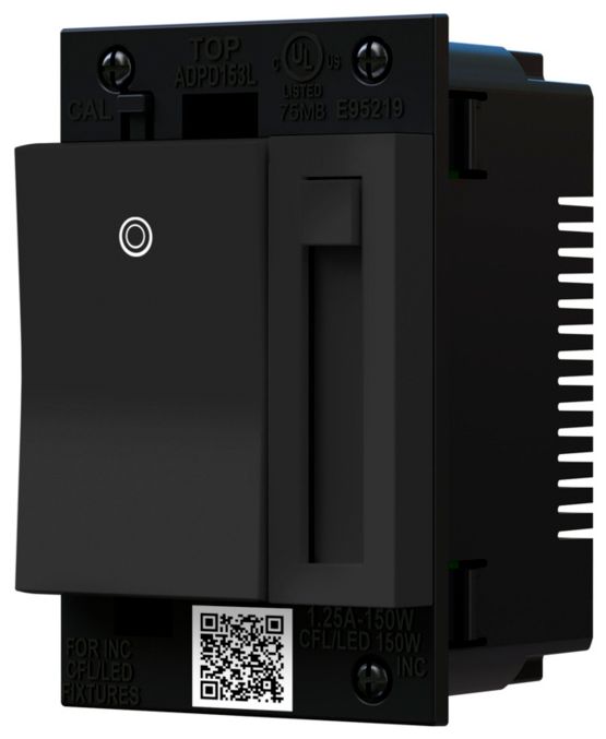 Image 4 adorne® Graphite Paddle LED Dimmer w/ Brushed Stainless Wall Plate more views