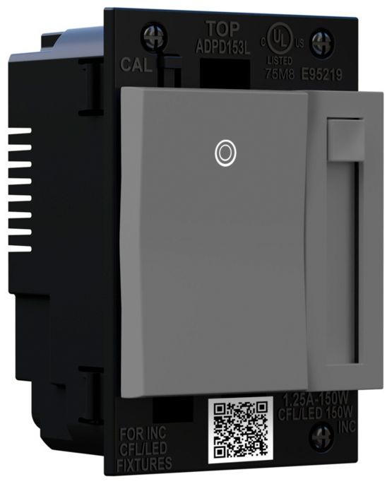 Image 2 adorne® Magnesium Paddle LED Dimmer w/ Brushed Stainless Wall Plate more views
