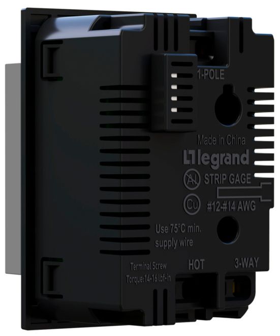 Image 3 adorne® Magnesium Paddle LED Dimmer with Graphite Wall Plate more views