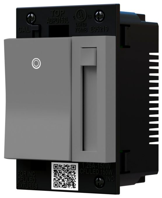 Image 4 adorne® Magnesium Paddle LED Dimmer with Graphite Wall Plate more views