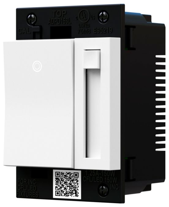 Image 4 adorne® White Paddle LED Dimmer with Magnesium Wall Plate more views