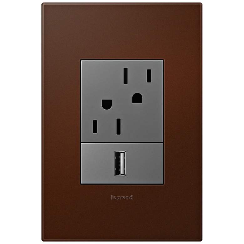 Image 1 adorne Russet 1-Gang+ Wall Plate w/ Outlets