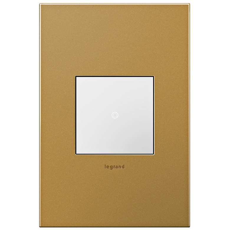 Image 1 adorne Satin Bronze 1-Gang Cast Metal Wall Plate with Switch