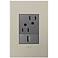 adorne Satin Nickel 1-Gang+ Cast Metal Wall Plate w/ Outlets