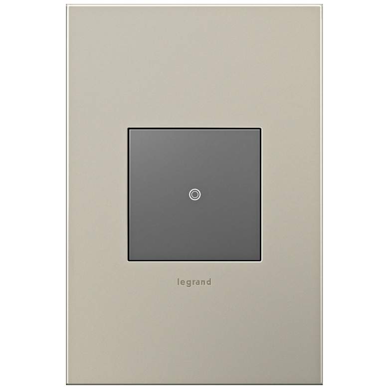 Image 1 adorne Satin Nickel 1-Gang Cast Metal Wall Plate w/ Switch