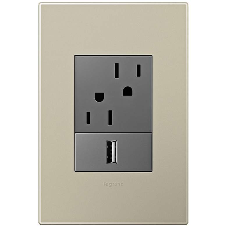 Image 1 adorne Titanium 1-Gang+ Wall Plate w/ Outlets
