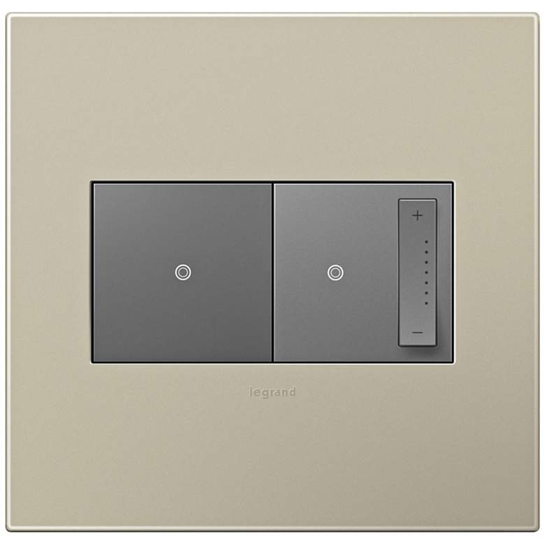 Image 1 adorne Titanium 2-Gang Wall Plate w/ Switch and Dimmer