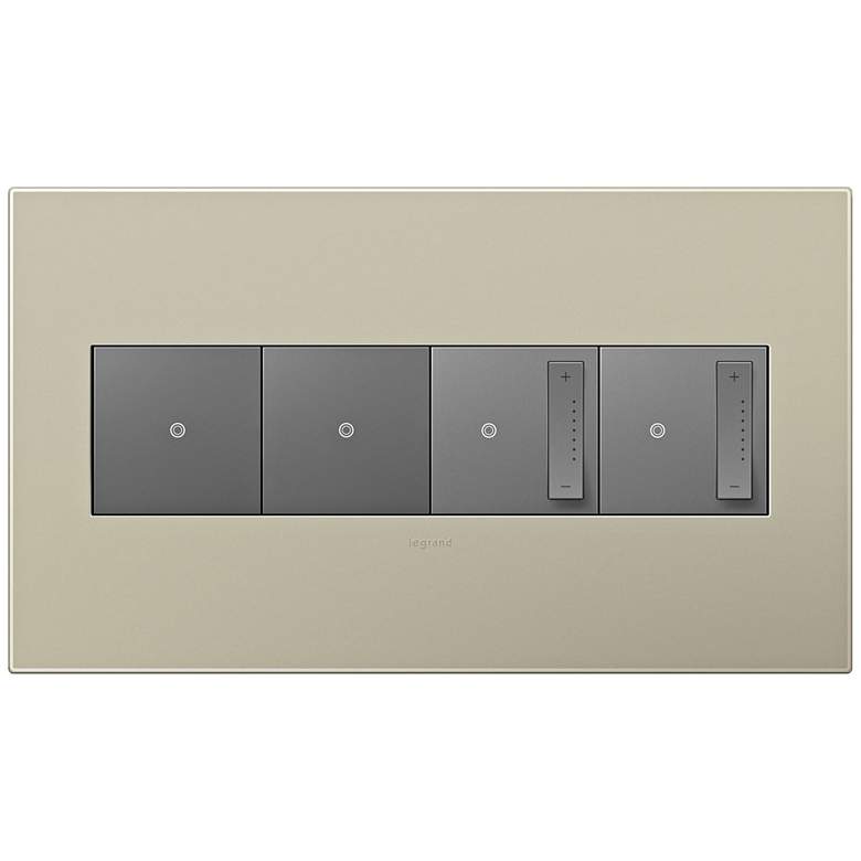 Image 1 adorne Titanium 4-Gang Wall Plate w/ 2 Switches and 2 Dimmers