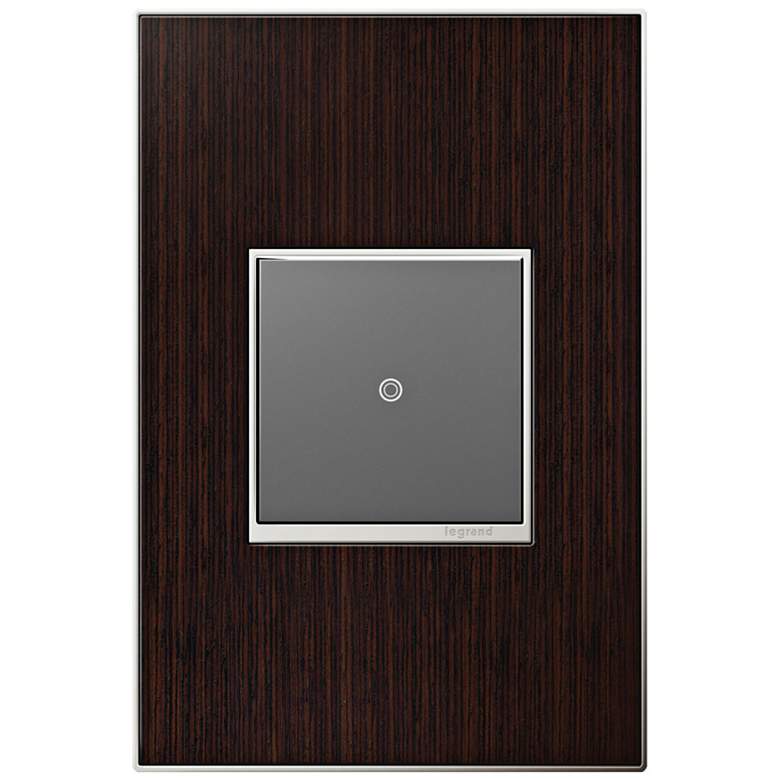 Image 1 adorne Wenge Wood 1-Gang Real Metal Wall Plate w/ Switch