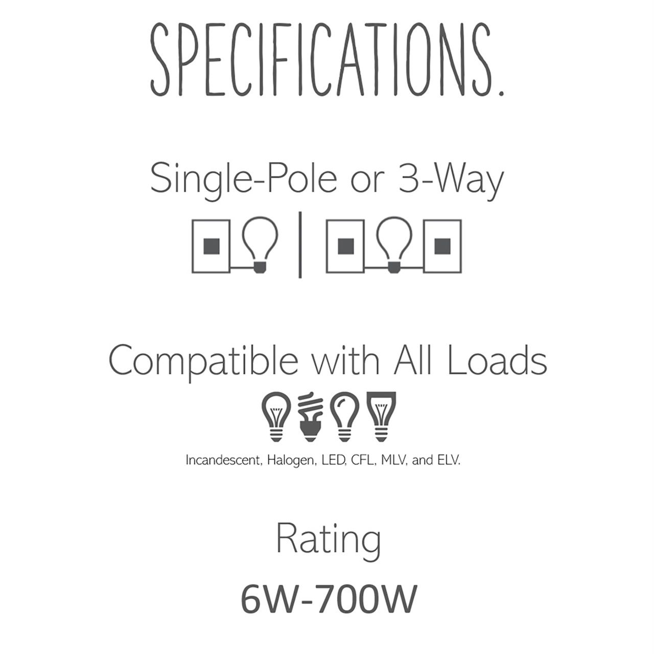 Image 4 adorne Whisper Tru-Universal Dimmer, White more views