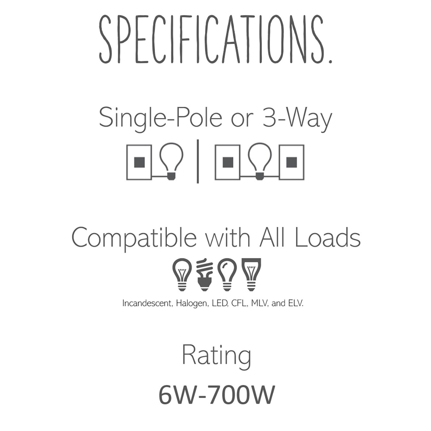 Image 5 adorne Whisper Tru-Universal Dimmer, White more views
