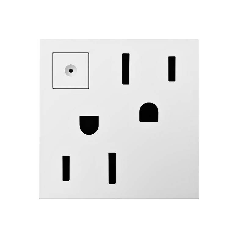 Image 1 adorne® White 15A Energy-Saving On-Off Wall Outlet