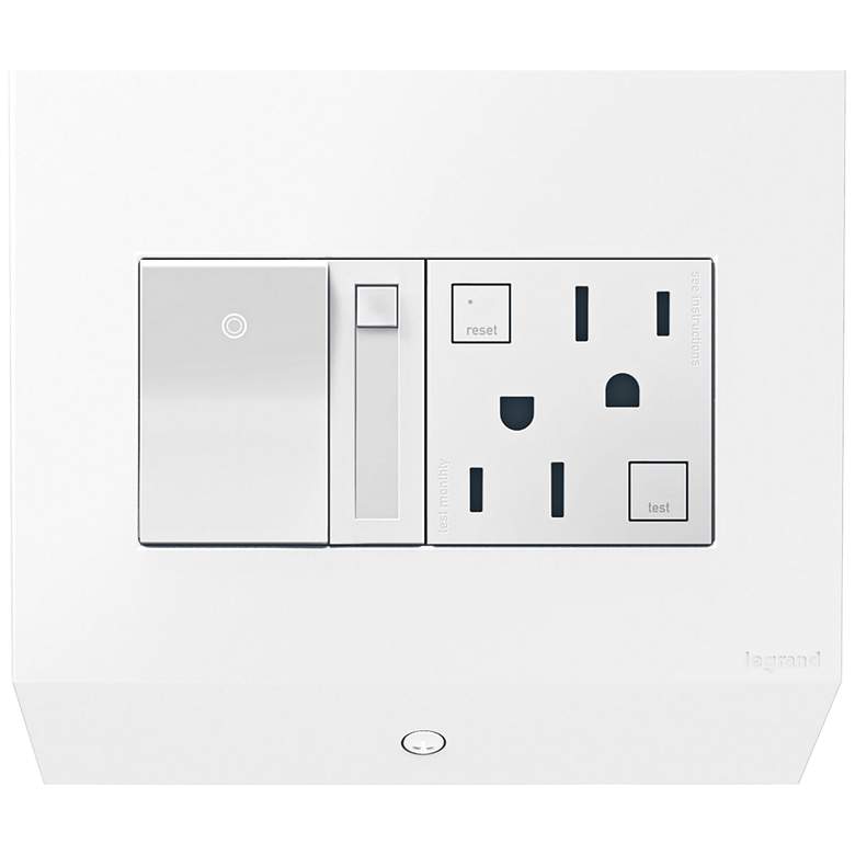 Image 1 adorne&#174; White Control Box with Paddle Dimmer and 15A GFCI