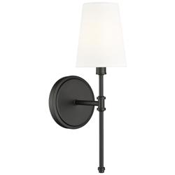 Adorra 15" High Matte Black Wall Sconce