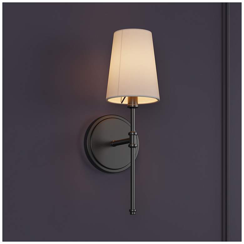 Image 7 Adorra 15" High Matte Black Wall Sconce more views