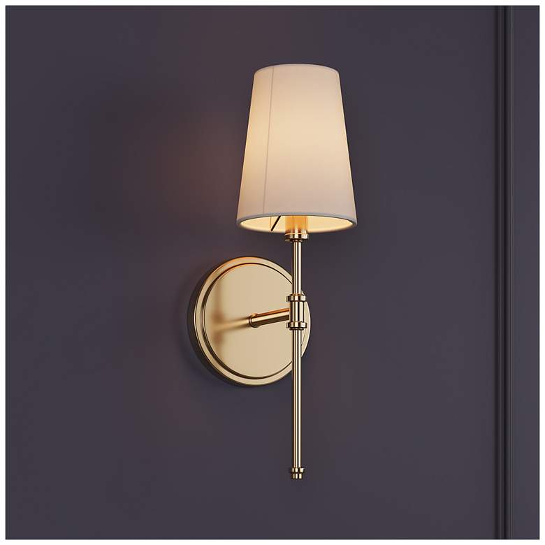 Image 7 Adorra 15" High Vintage Brass Wall Sconce more views