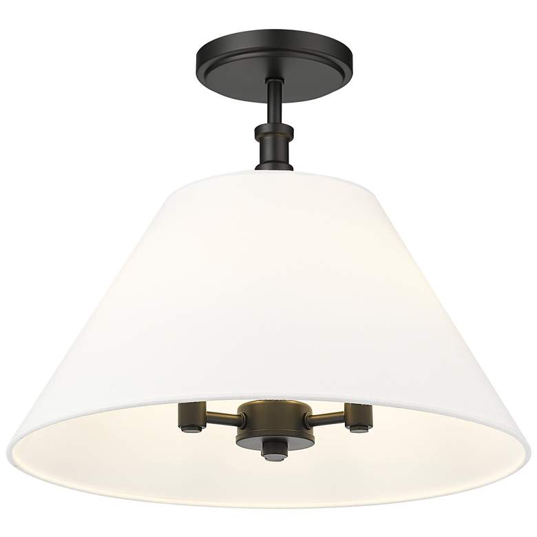 Image 1 Adorra 16" Wide 3-Light Semi Flush in Matte Black