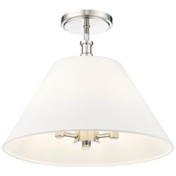 Adorra 16" Wide 3-Light Semi Flush in Polished Nickel