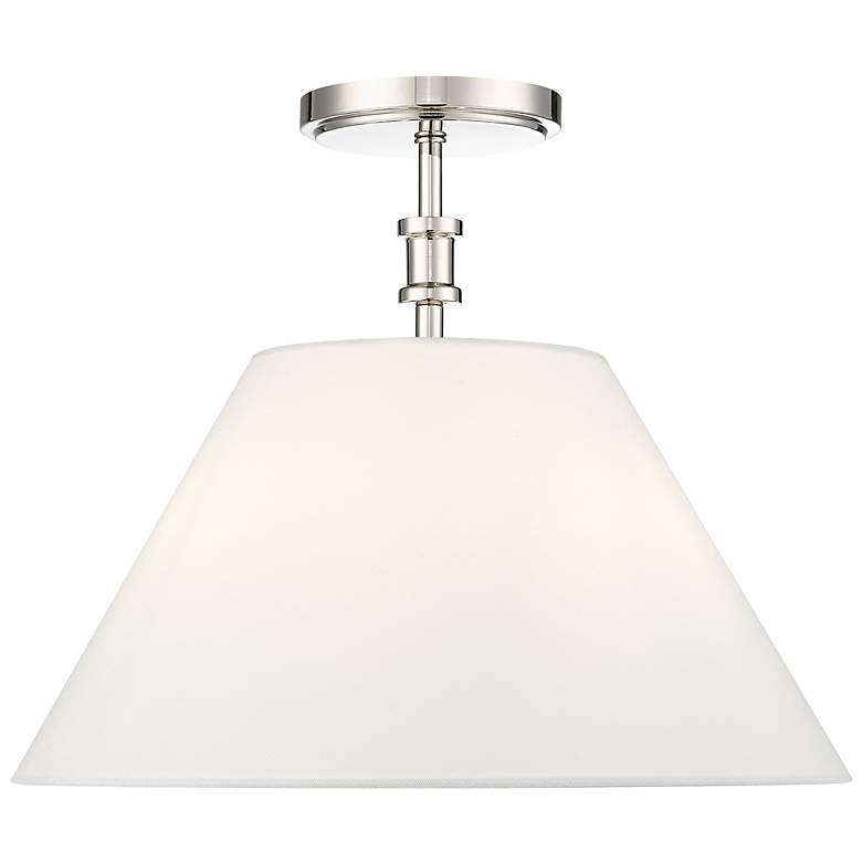 Image 2 Adorra 16" Wide 3-Light Semi Flush in Polished Nickel more views