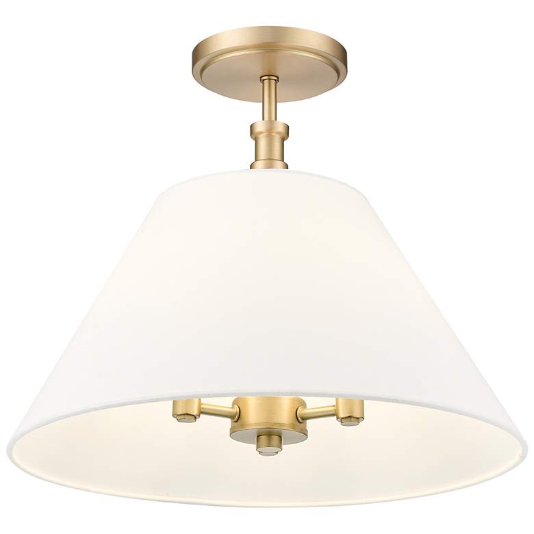 Image 1 Adorra 16" Wide 3-Light Semi Flush in Vintage Brass