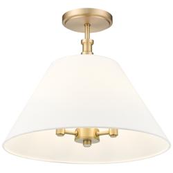 Adorra 16" Wide 3-Light Semi Flush in Vintage Brass