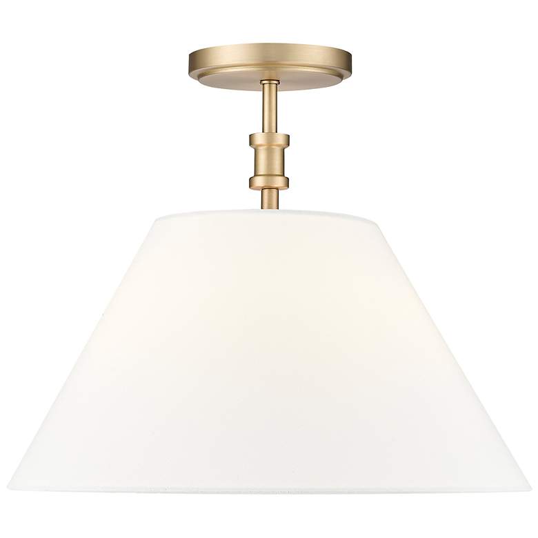 Image 2 Adorra 16" Wide 3-Light Semi Flush in Vintage Brass more views