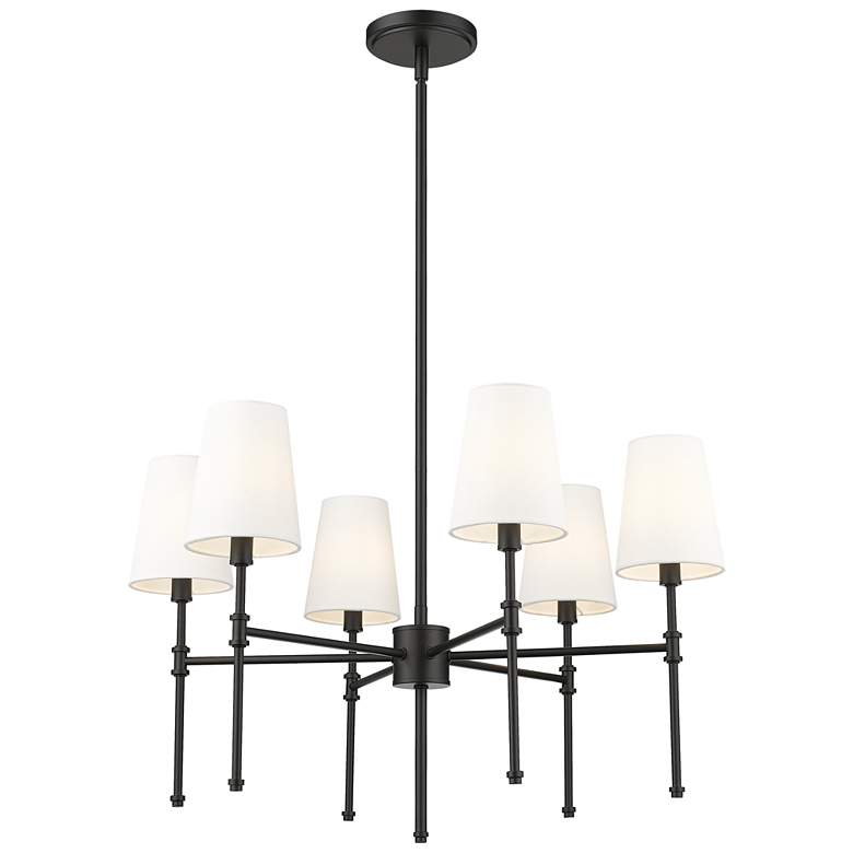 Image 1 Adorra 25.75" Wide 6-Light Chandelier in Matte Black