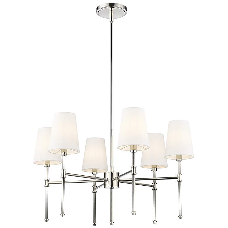 Image 1 Adorra 25.75" Wide 6-Light Chandelier in Polished Nickel