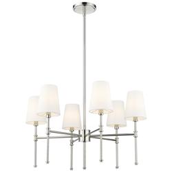 Adorra 25.75" Wide 6-Light Chandelier in Polished Nickel