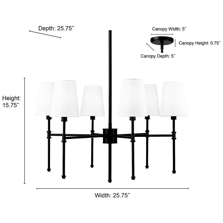 Image 7 Adorra 25.75" Wide 6-Light Chandelier in Polished Nickel more views