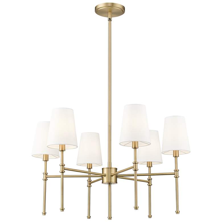 Image 1 Adorra 25.75" Wide 6-Light Chandelier in Vintage Brass