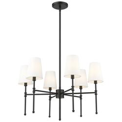 Adorra 25 3/4" Wide Matte Black 6-Light Chandelier