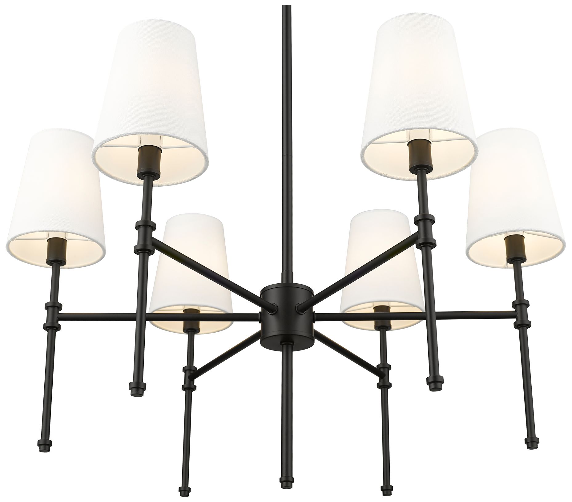 Image 3 Adorra 25 3/4" Wide Matte Black 6-Light Chandelier more views