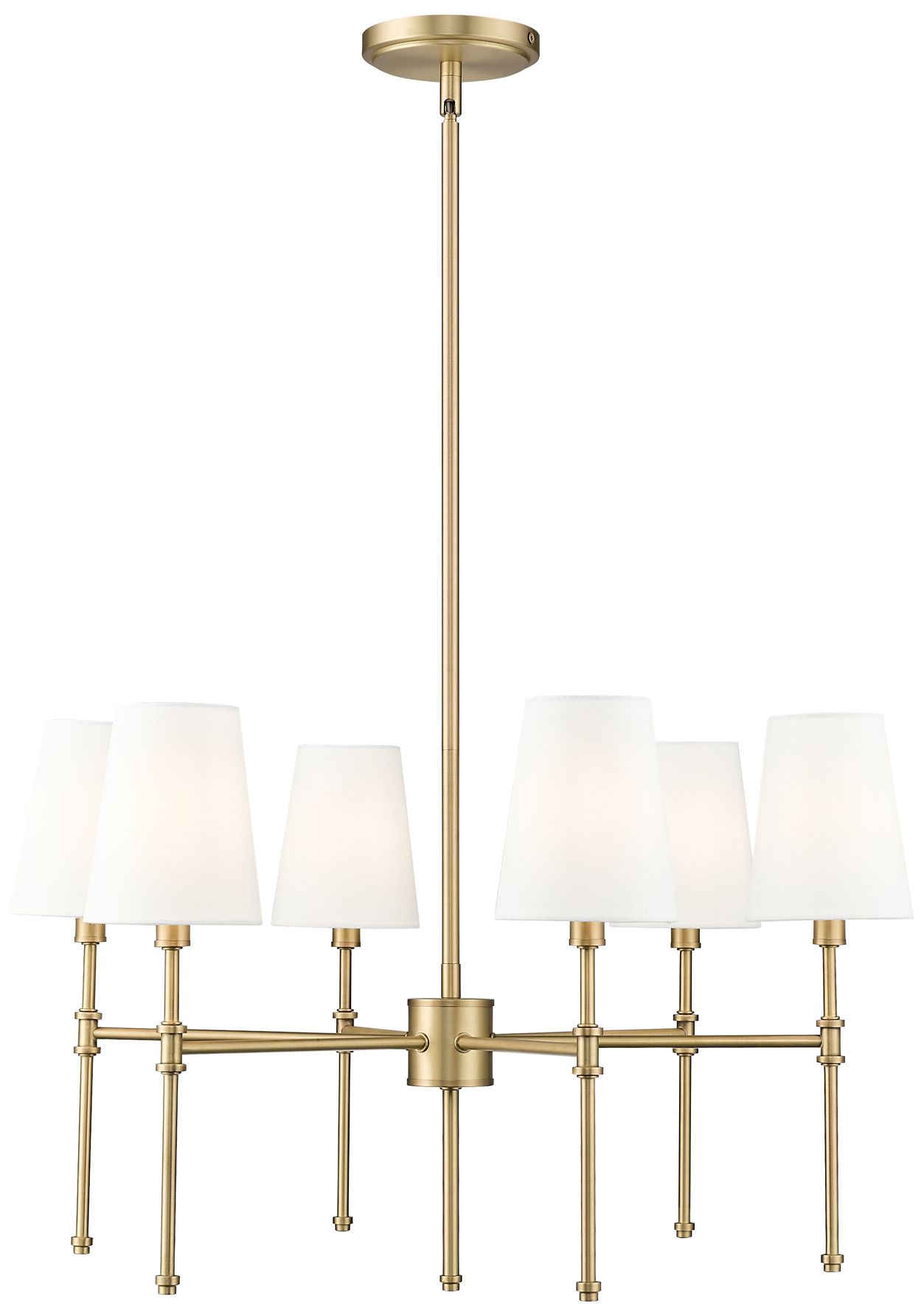 Image 2 Adorra 25 3/4" Wide Vintage Brass 6-Light Chandelier more views