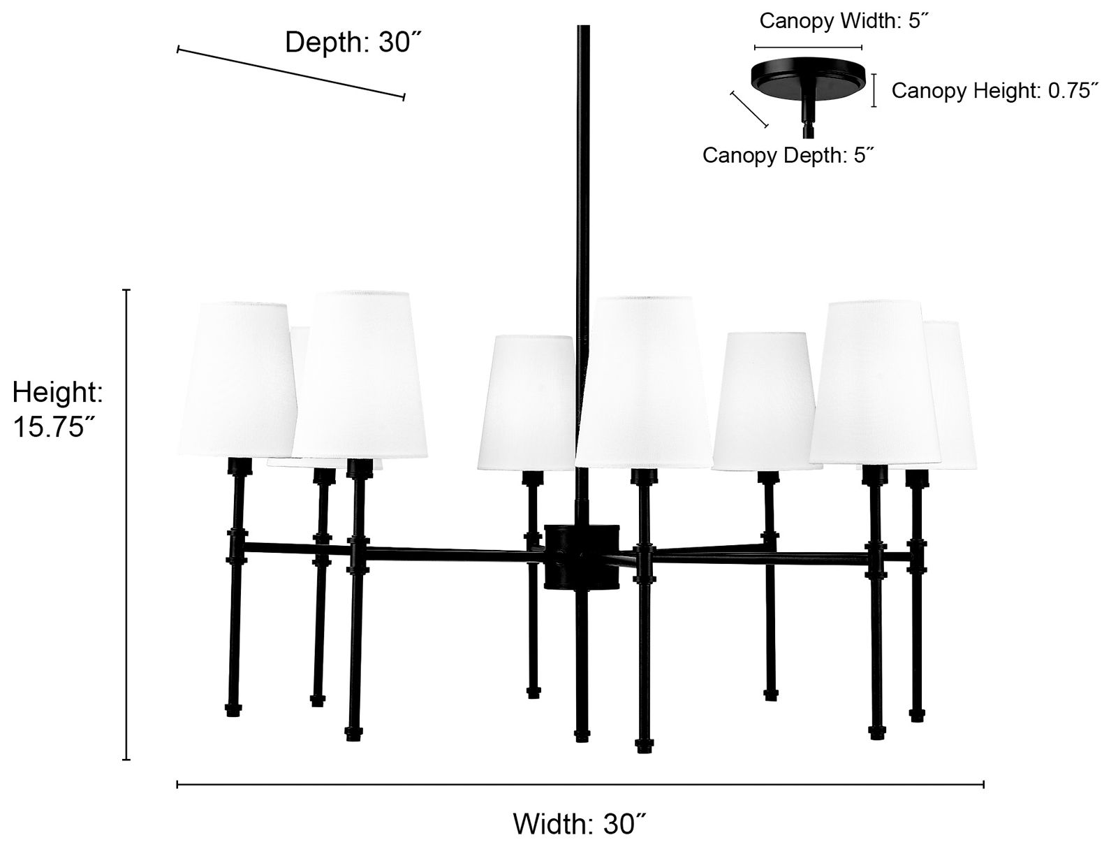 Adorra 30" Wide Polished Nickel 8-Light Chandelier