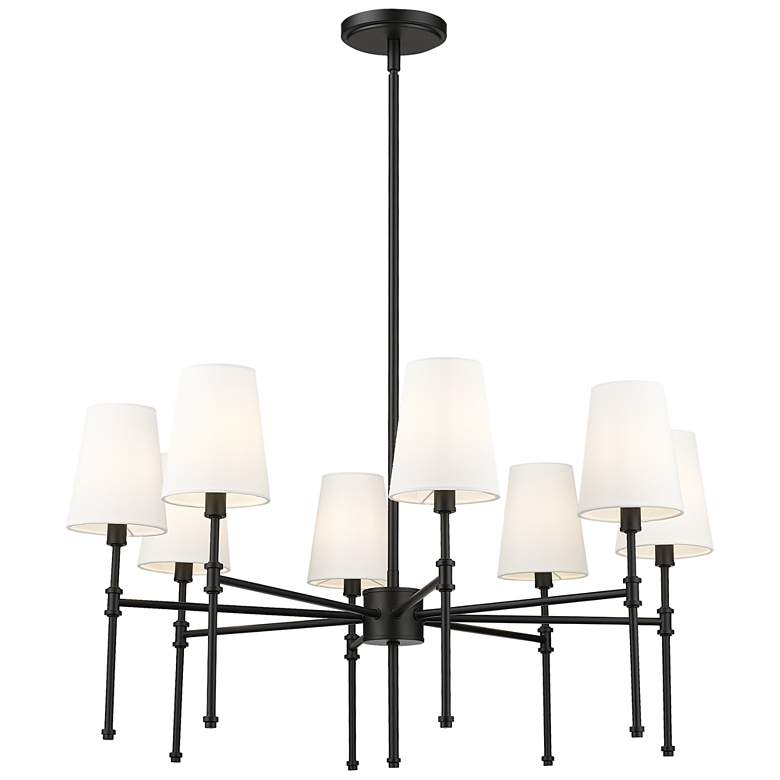 Image 1 Adorra 30" Wide 8-Light Chandelier in Matte Black