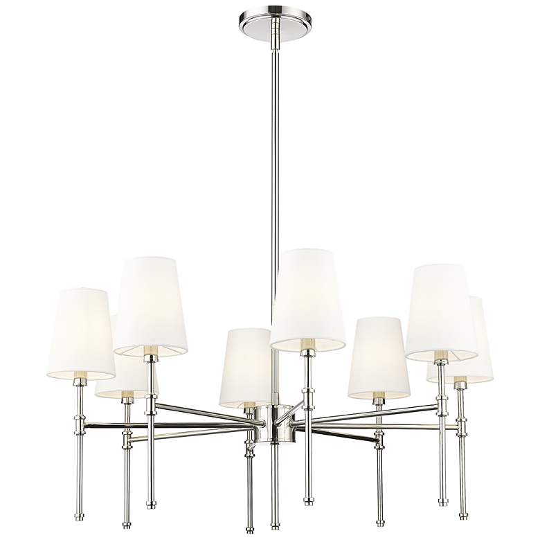 Image 1 Adorra 30" Wide 8-Light Chandelier in Polished Nickel