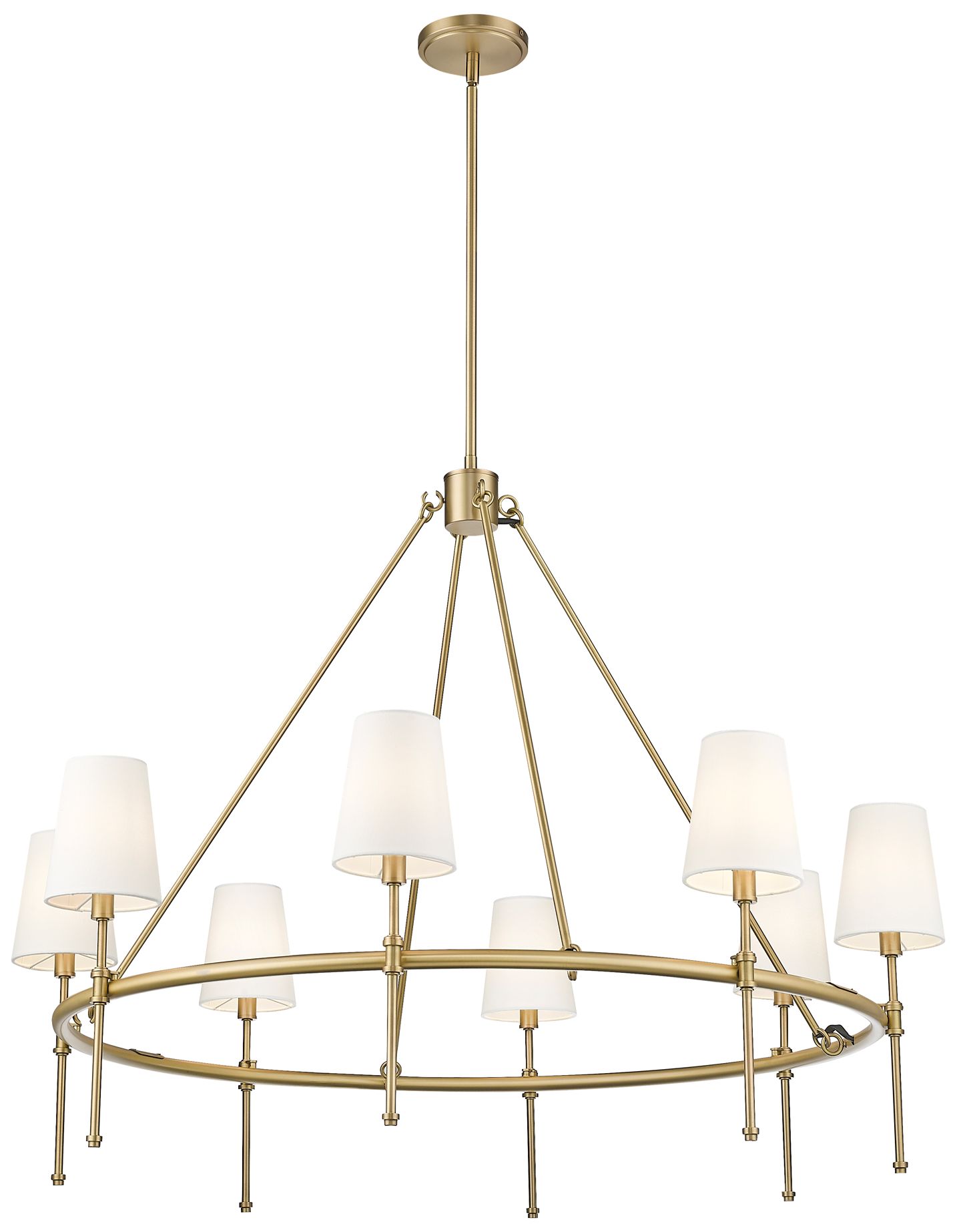 Adorra 40" Wide Vintage Brass 8-Light Chandelier