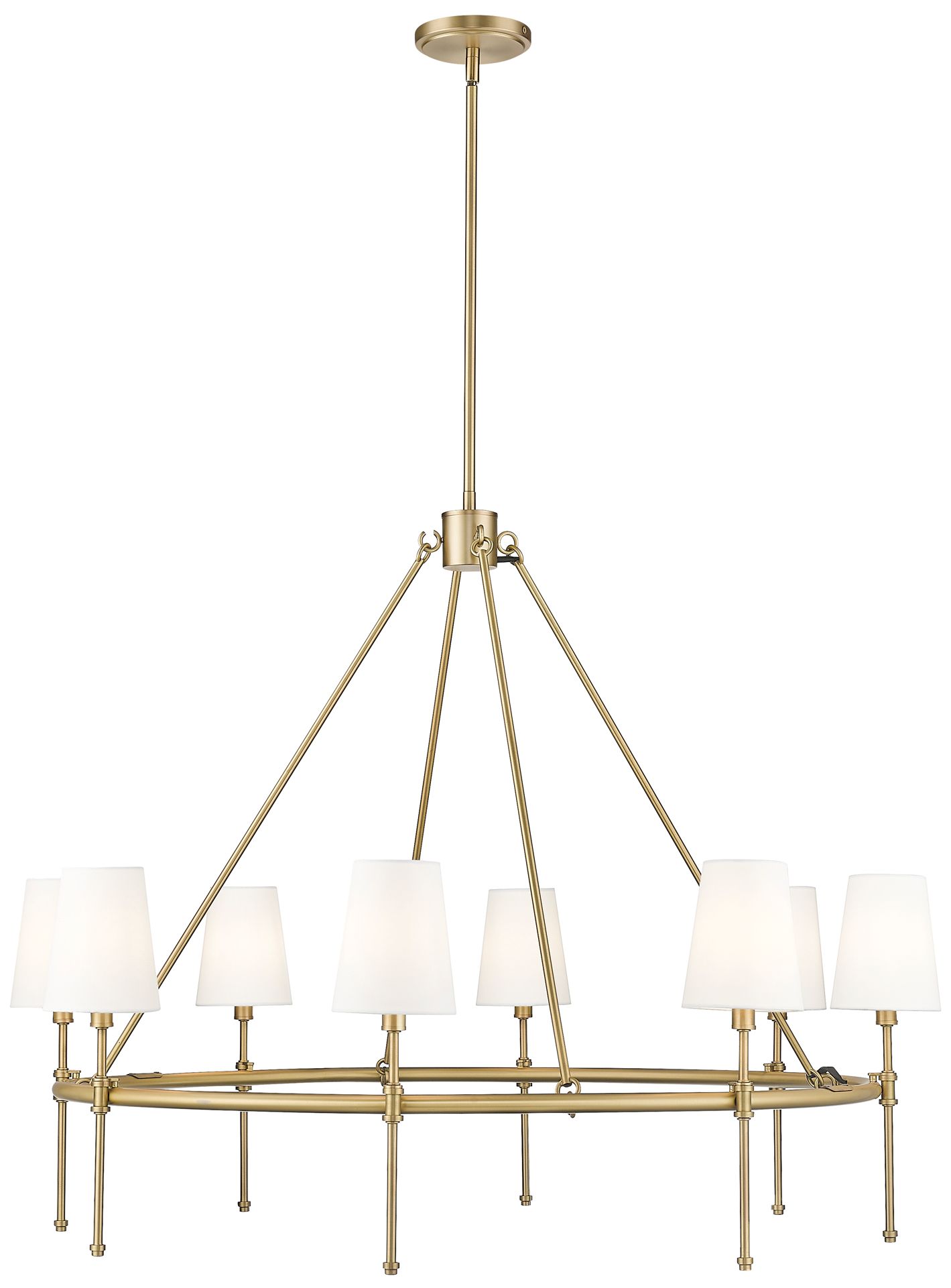 Image 2 Adorra 40" Wide Vintage Brass 8-Light Chandelier more views