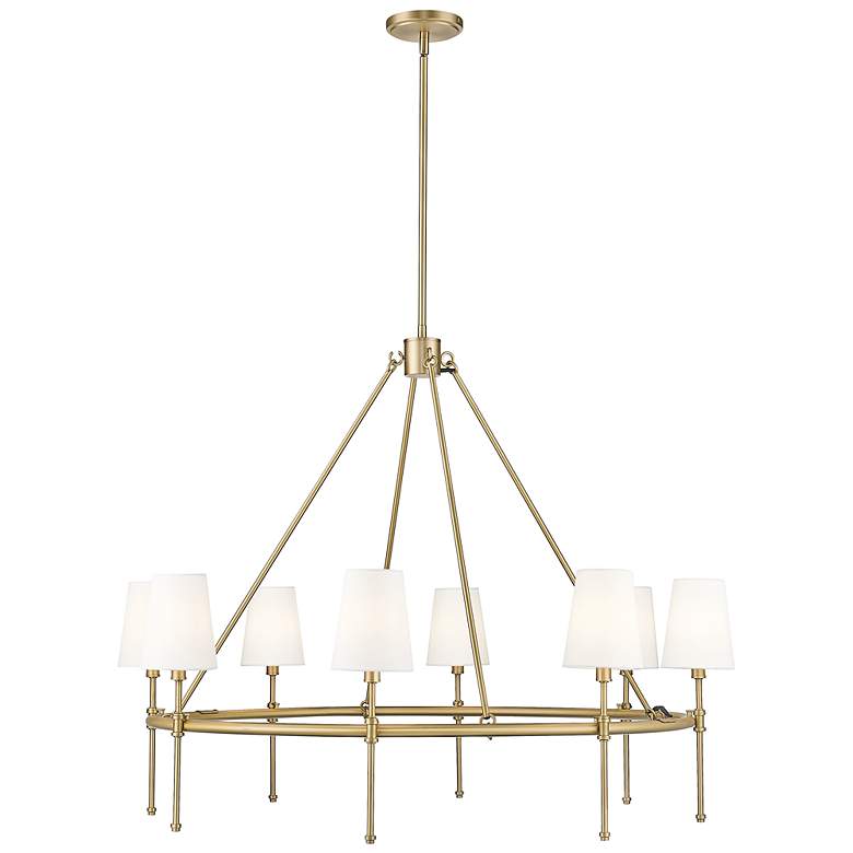 Image 2 Adorra 40" Wide Vintage Brass 8-Light Chandelier more views
