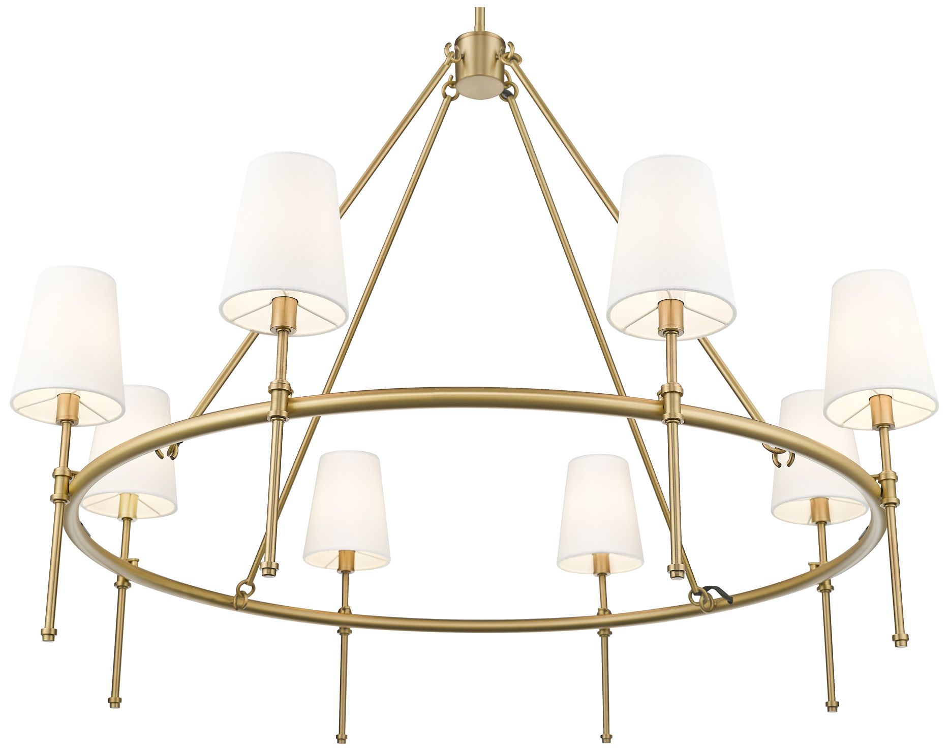 Image 3 Adorra 40" Wide Vintage Brass 8-Light Chandelier more views