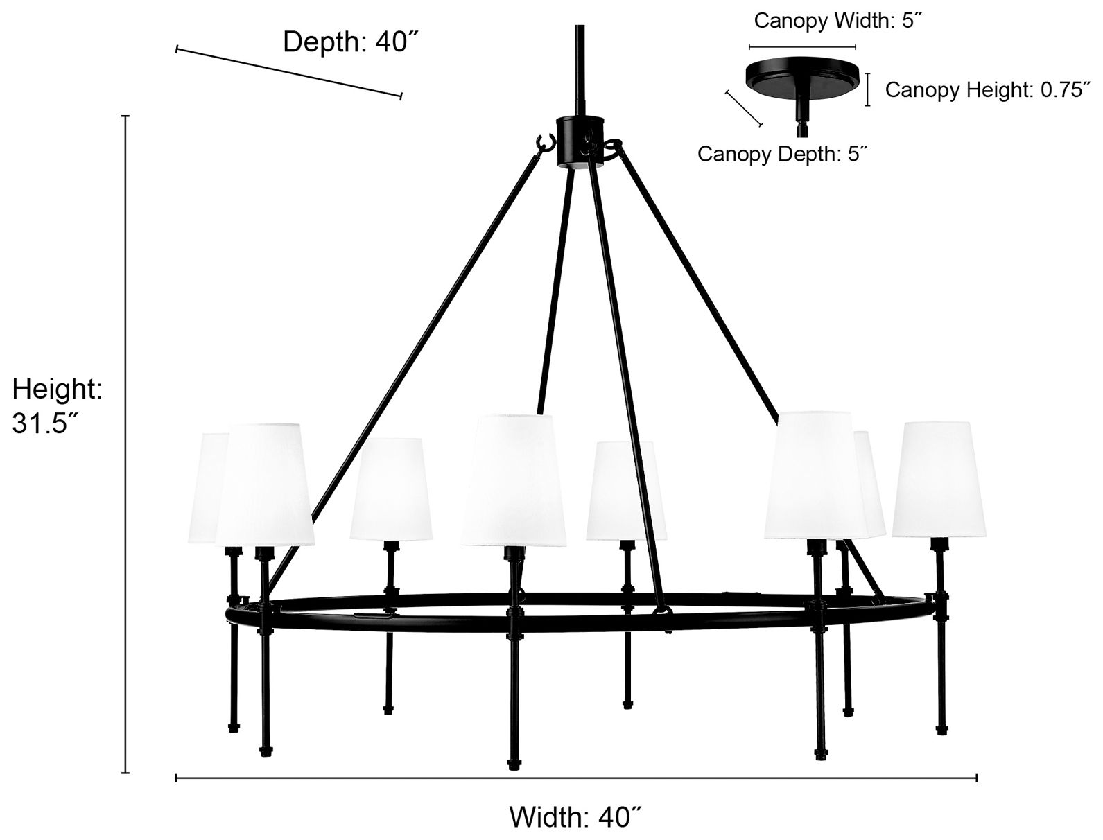 Image 7 Adorra 40" Wide Vintage Brass 8-Light Chandelier more views