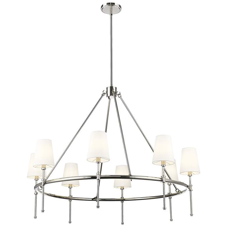 Image 1 Adorra 40" Wide 8-Light Chandelier in Polished Nickel